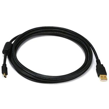 Imagem de Cabo USB 2.0 Monoprice, entrada tipo A para entrada mini-B de 5 pinos, 28/24 AWG, 1,8 m, preto