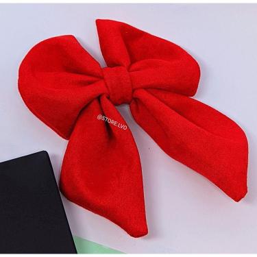 Imagem de Laço de Tecido Linho com pontas Longas / Laço presilha para Cabelo / Laços grande para Adulto e Infantil Feminino Luxo