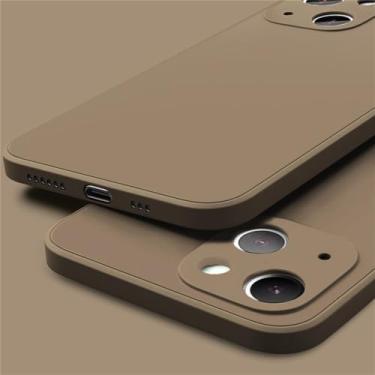 Imagem de Capa de telefone de silicone macio líquido para iPhone 14 11 12 13 Pro Mini XS XR Max 7 8 SE 2 X Plus Capa traseira quadrada à prova de choque, K, para iPhone 14 ProMax