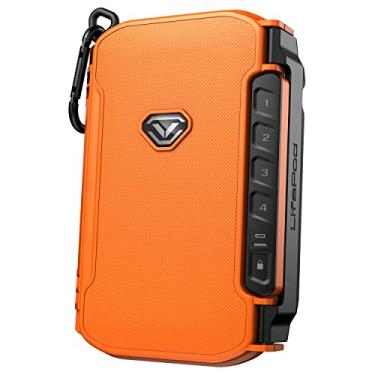 Imagem de Cofre para eletrônicos VAULTEK LifePod X Micro À prova de intempéries, estojo de viagem seguro, miniestojo portátil robusto com teclado retroiluminado, laranja (rush orange)