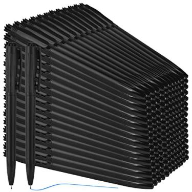 Imagem de Zuazaor 300 canetas esferográficas retráteis baratas de 0,7 mm para escritório, escola, restaurante (preto)