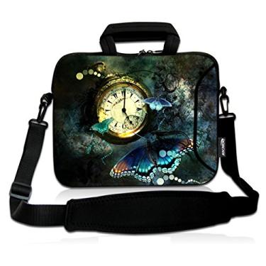 Imagem de RICHEN Bolsa de ombro para laptop de 43.2 cm com alça para notebook de 15,6/16/17/17,3/17,3/17,5 polegadas (40,6-43,9 cm, relógio e borboleta)