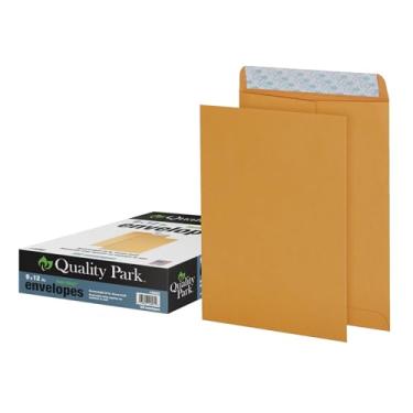 Imagem de Quality Park 22,86 cm x 30,48 cm envelopes de catálogo autovedação, para correio, organização e armazenamento, kraft marrom, papel pesado de 12,70 kg, 100 por caixa (QUA44562)