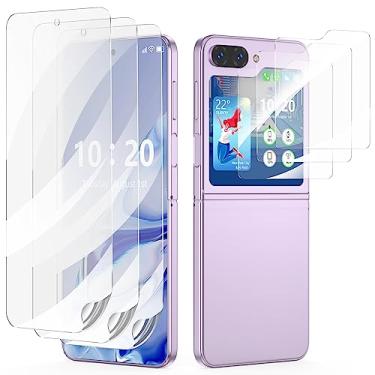 Imagem de Protetor de tela para Samsung Galaxy Z Flip 6 / Galaxy Z Flip 5, 3 peças de película interna flexível + 3 peças de protetor de tela traseira de vidro temperado para Galaxy Z Flip 5/6 5G, sem bolhas