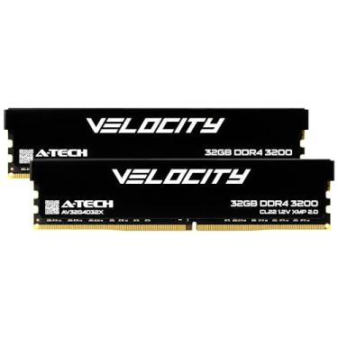 Imagem de A-Tech Memória RAM Velocity 64GB (2x32GB) DDR4 3200MHz (PC4-25600) XMP 2.0 UDIMM 1.2V Non-ECC DIMM 288-Pin Desktop Gaming Memory - AV2K32G4D32X
