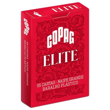 Imagem de Baralho Plástico Elite Vermelho Naipe Grande | COPAG