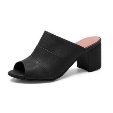 Imagem de Sandália JCL STORE Tamanco Salto Grosso Botinha Atemporal Feminina-Feminino