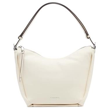 Imagem de Calvin Klein Prism Bolsa de ombro conversível Hobo com zíper superior, Querubim branco, One Size