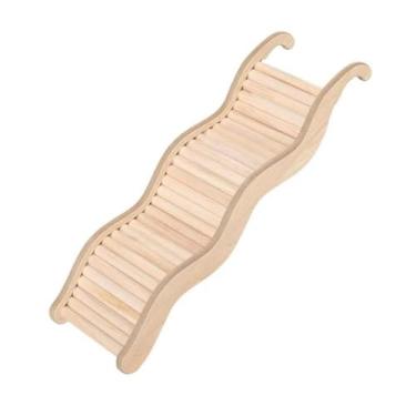 Imagem de Escada de escalada para hamster, rampa de brinquedo, ponte de madeira para hamsters, gerbils, ratos e animais pequenos