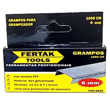 Imagem de Grampo 6Mm Tipo53 Grampeador Tapeceiro Caixa 1000Pçs Fertak