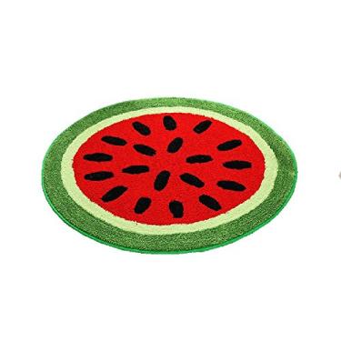 Imagem de KUKISHOP Tapetes de área de melancia fofos redondos para bebês e tapetes macios para quarto de casa para crianças, redondo 79,8 cm x 79,8 cm