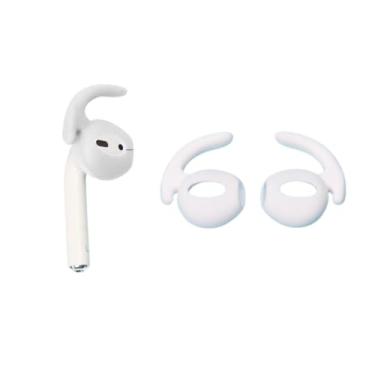 Imagem de Borrachinha Silicone Compatível com Airpods 1 2 Geração de Silicone com Haste Anti Queda para Conforto e Segurança Supra Supply (Branco)