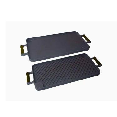 Imagem de Bifeteira Dupla Face Ferro Alça Silicone Preta 26x48 Cm