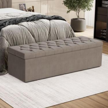 Imagem de Calçadeira Decorativa Estofada Sagitarius 195 para Cama King Sued Capu
