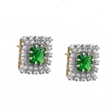 Imagem de Brinco de ouro 18k com Pedras 1,5Cm - Elegancy Joias