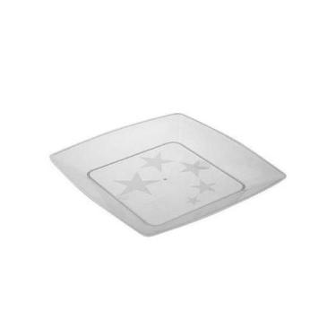 Imagem de Prato Acrílico Transp Square Grande 10 Unidades Plastilânia