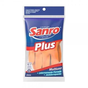 Imagem de Luva de Latex Tamanho G Laranja Plus - Sanro