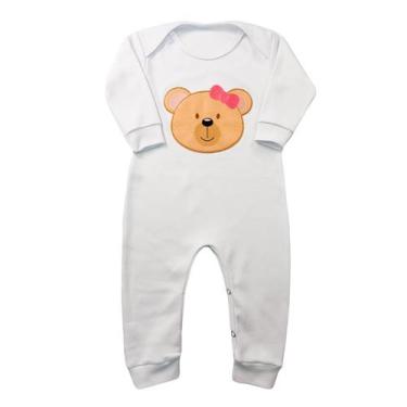 Imagem de Macacão Body Ursinho Manga Longa - Generic, M, Branco