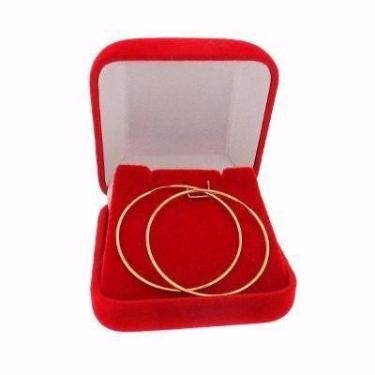 Imagem de Brinco Argola Redondo Grande Fino Ouro 18k-750 + Frete - DG Presentes