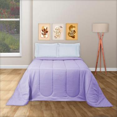 Imagem de Edredom charme micropercal casal - lilas - Enxovais Aquarela LTDA