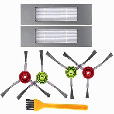 Imagem de Electropan Peças de reposição Ecovacs Deebot Acessórios para Ecovacs DEEBOT OZMO T8 AIVI/ T8/N8/N8 Plus/N8 Pro/ N8 Pro Plus Deebot N8 Aspirador de pó robô (2 peças escovas laterais + 2 peças de filtros)