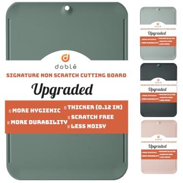 Imagem de Tábua de corte flexível premium doblé sem arranhões para cortar, sem arranhões, sulcos de suco com alça de fácil aderência, antiderrapante, lavável na lava-louças para cozinha 23,6 cm x 34,8 cm (Orkid