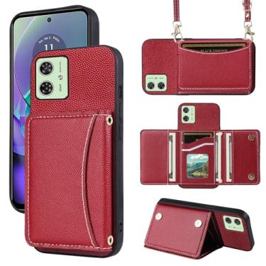 Imagem de Furill Capa de telefone para Motorola Moto G54 5G capa carteira com alça de ombro transversal e suporte de couro para cartão de crédito bolsa flip bolso fino suporte celular acessórios G 54 2023