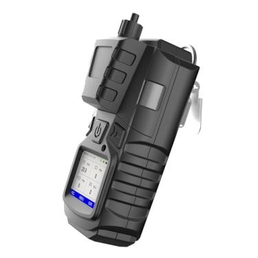 Imagem de Detector de gás com bomba, 4 monitores de gás multi detector de gás CO EX O2 H2S, 3000mAh recarregável 4 monitores de gás com kit de calibração, visor LCD portátil com clipe detector de gás de esgoto