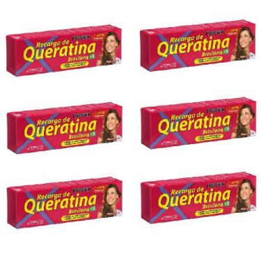 Imagem de Kit 6 Recarga de Queratina Brasileira Tratamento Capilar 80G - Novex