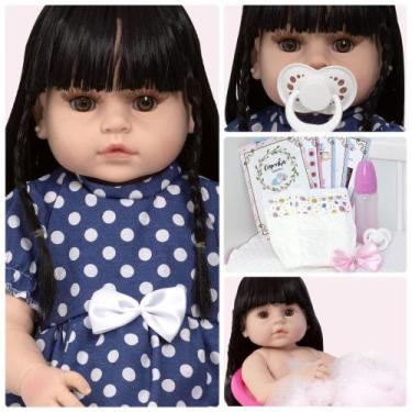 Imagem de Bebe Reborn Baby Menina Bonita Silicone + Enxoval 13 Itens - Cegonha R