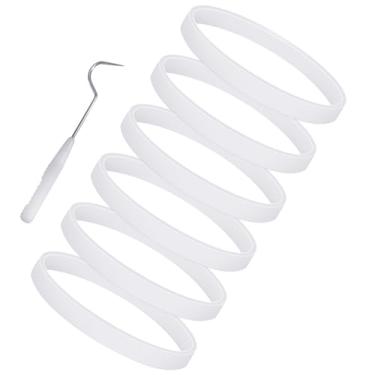 Imagem de 6 peças de vedação de borracha de substituição para liquidificador Ninja, junta de vedação de liquidificador para 7 aletas, anel de vedação branco flexível compatível com Ninja BL456-30 BL480 BL681A