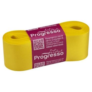 Imagem de Fita de Cetim Progresso 38mm nº9  -10m Cor 763 Amarelo Gema - 01 unida