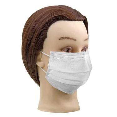 Imagem de Máscara Descartável Dupla Branca Modelo Simples Com 50 Unidades - Sant
