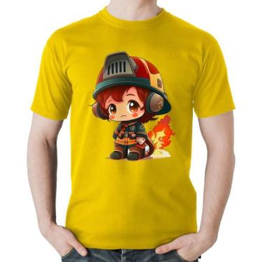 Imagem de Camiseta Algodão Bombeiro Mirim - Foca na Moda, Amarelo, GGG