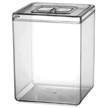 Imagem de Pote Acrílico Quadrado Com Tampa 10 Litros Transparente - Bolivar Plás