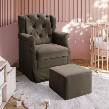 Imagem de Poltrona Cadeira de Amamentação Balanço e Puff Ternura Suede Speciale 