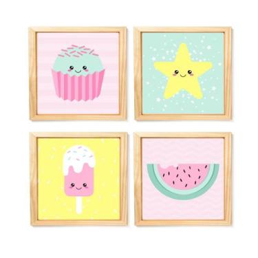 Imagem de Kit Quadro Decorativo Infantil quarto menina candy colors - Creative C
