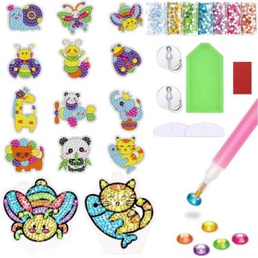 Imagem de Kit Adesivos Animais Holográficos Strass Coloridos Pintura de Diamante