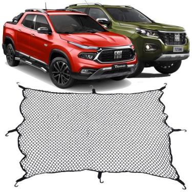 Imagem de Rede Caçamba Camionete Fiat Toro e Titano 140x140 Reforçada com Elásti