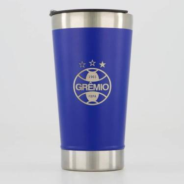 Imagem de Copo Térmico Grêmio Com Abridor 473ml Azul - DWJ, Único