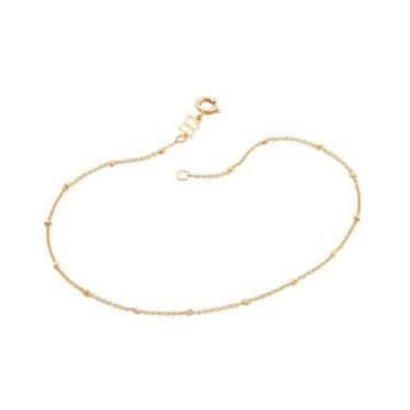 Imagem de Tornozeleira Rommanel Joias Bolinhas Lisa Feminina Folheado a Ouro 18k