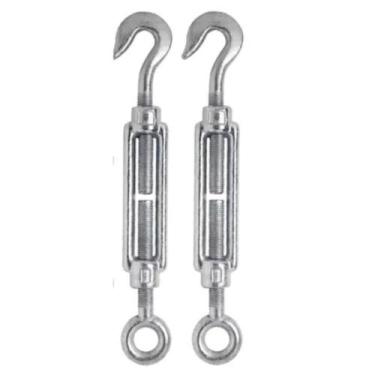 Imagem de Kit 02 Esticador Cabo Aço Olhal/gancho- Aço Galv -5/8-16m - Nord