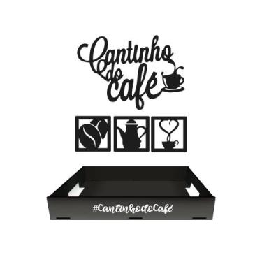 Imagem de Cantinho do Café Conjunto Decorativo com Bandeja e Placa MDF - spezial