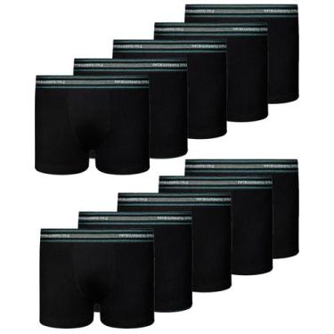 Imagem de Kit 10 Cuecas Box Boxer Infantil Lupo Kids Algodão Masculina, M, Preto