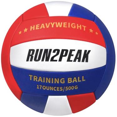 Imagem de RUN2PEAK Bola de treinamento pesado de vôlei de 500 g, tamanho oficial, 5, bolas de vôlei de poliuretano, para uso interno, equipamento de rebote, treinador ponderado