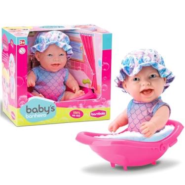 Imagem de Boneca Banheira do Bebê Articulada Vinil e Roupinha de Banho