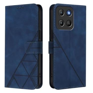 Imagem de LEMAXELERS Capa carteira para Motorola Moto G15, couro PU com [compartimentos para cartão] [suporte] [alça de pulso] [alça de pulso] capa flip de proteção à prova de choque para Motorola Moto G15,