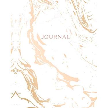 Imagem de Journal: White Marble and Rose and Faux 24k Gold - Dotted Bullet Grid Journal (8 x 10 inches) - 120 Dot Pages