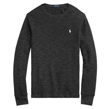 Imagem de Ralph Lauren Camisa polo masculina manga comprida/roupa de dormir/térmica, Galáxia mármore preto mesclado, G
