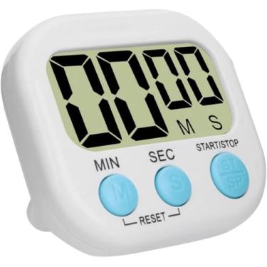 Imagem de Timer Digital Temporizador Imã Multifuncional - Mini Cronômetro com Alarme Alto, LCD Grande e Suporte Versátil para Cozinhar, Estudar, Treinar e Muito Mais!